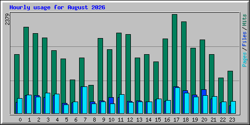 Hourly usage for August 2026